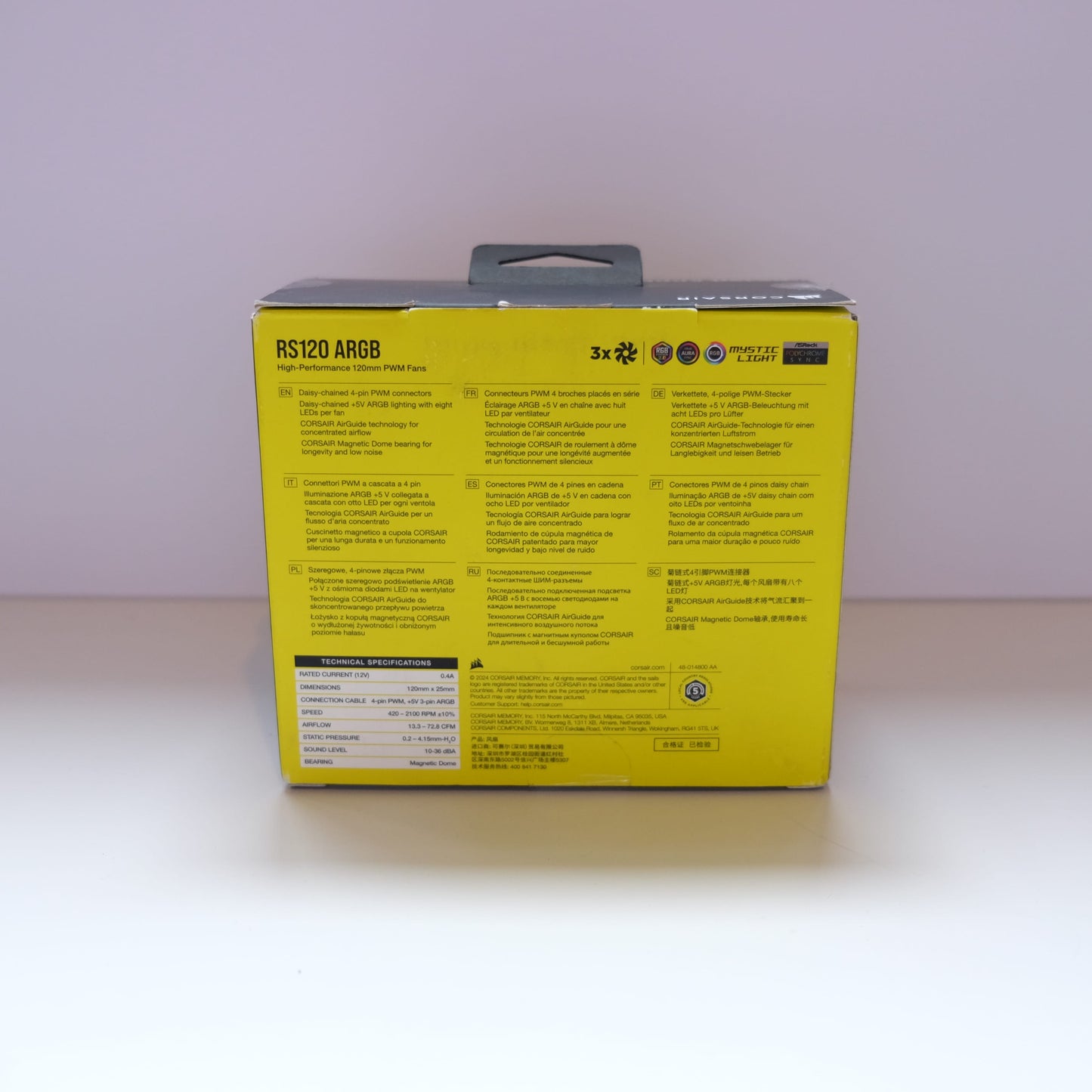 Corsair RS120 ARGB 120mm PWM Fans Triple Pack Black