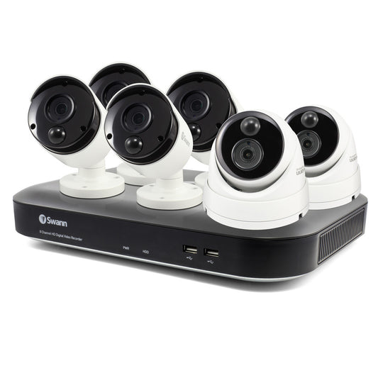 6 Camera 8 Channel 5MP Super HD DVR Security System SWDVK-849804B2D