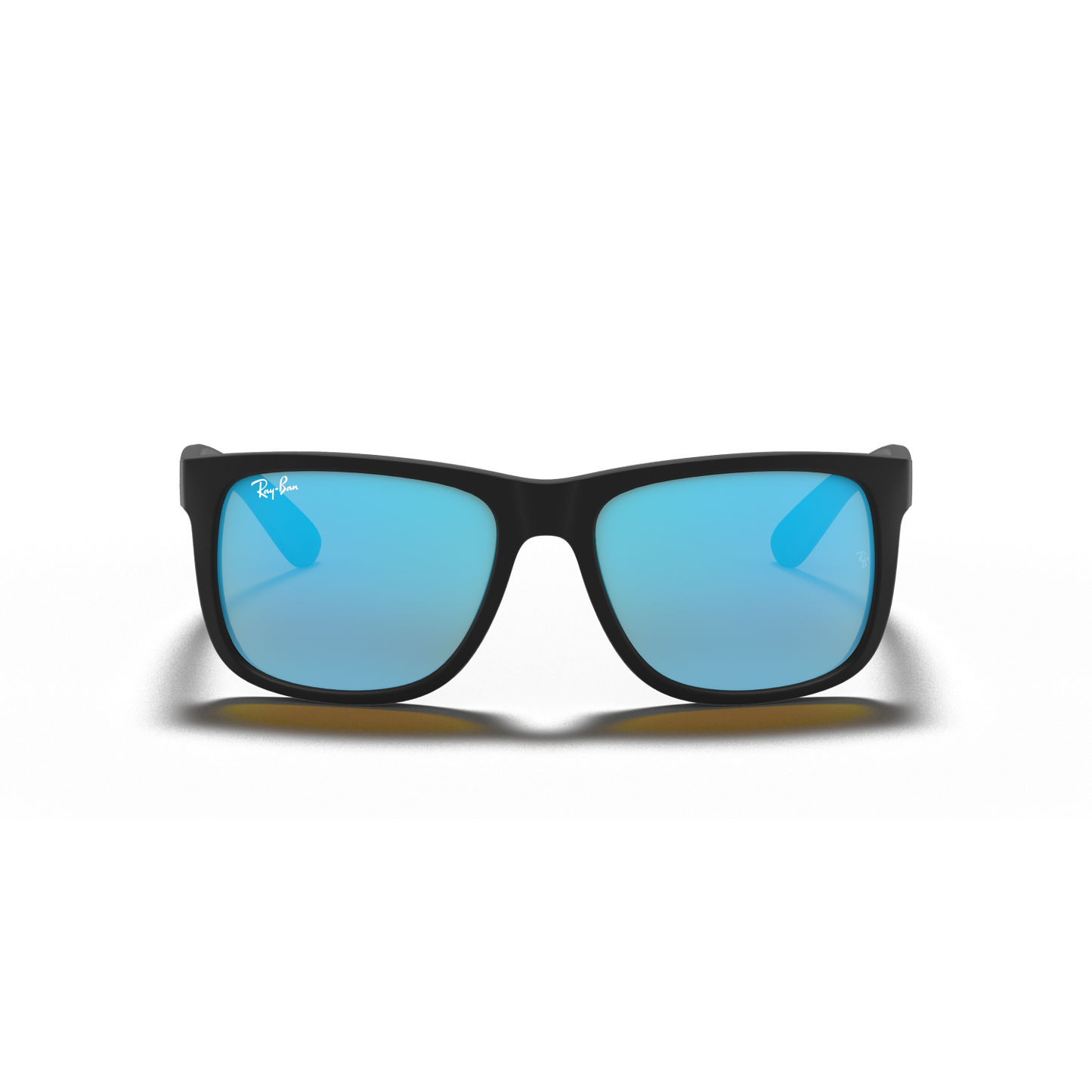 Ray-Ban 0RB4165 Justin - Matte Rubber Black, Blue Mirror Lenses