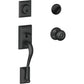 Schlage F60ADD622GEO Matte Black Addison Handle Set with Georgian Handle