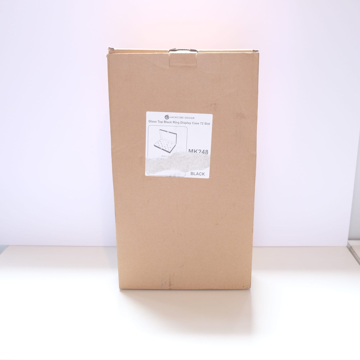 Glass Top Black Ring Display Case 72 Slot