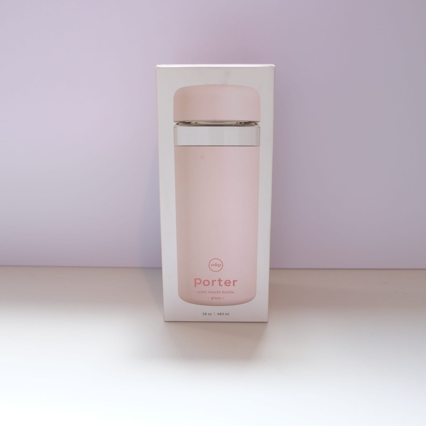 W&P Porter Glass Wide Mouth Bottle w/Protective Silicone Sleeve 16 Ounce