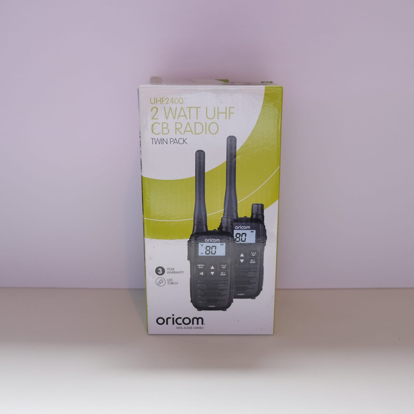 Oricom UHF2400 2 Watt Handheld UHF CB Radio Twin Pack