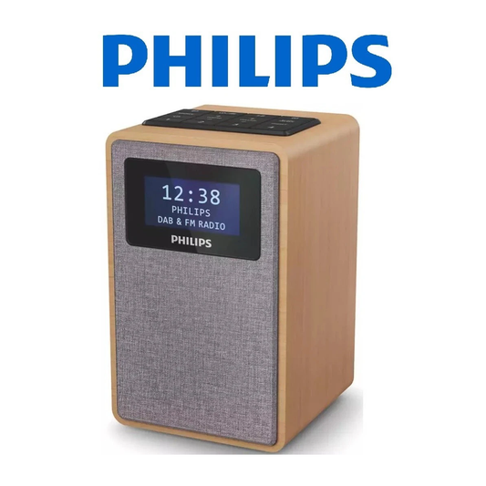 Philips Woodgrain DAB+/ FM Digital Clock Radio w/Dual Alarm TAR5005/79