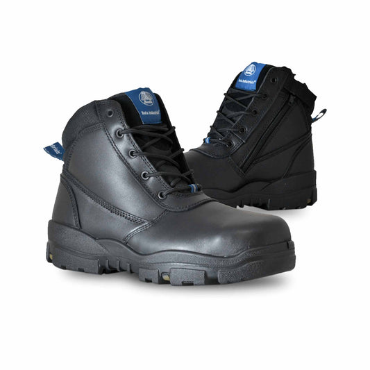 Bata Industries Horizon Black Leather Work Boots 755-63963 Size 6.5UK Mens